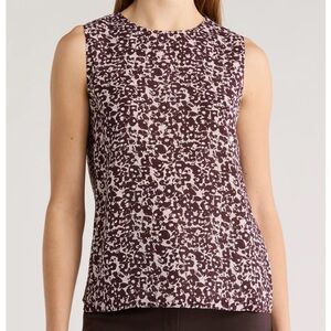 New Theory Silk Straight Shell Sleeveless Blouse Top 0 XS P